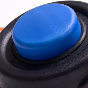 Press and hold the blue button and rotate to shorten or lengthen the trimmer line.